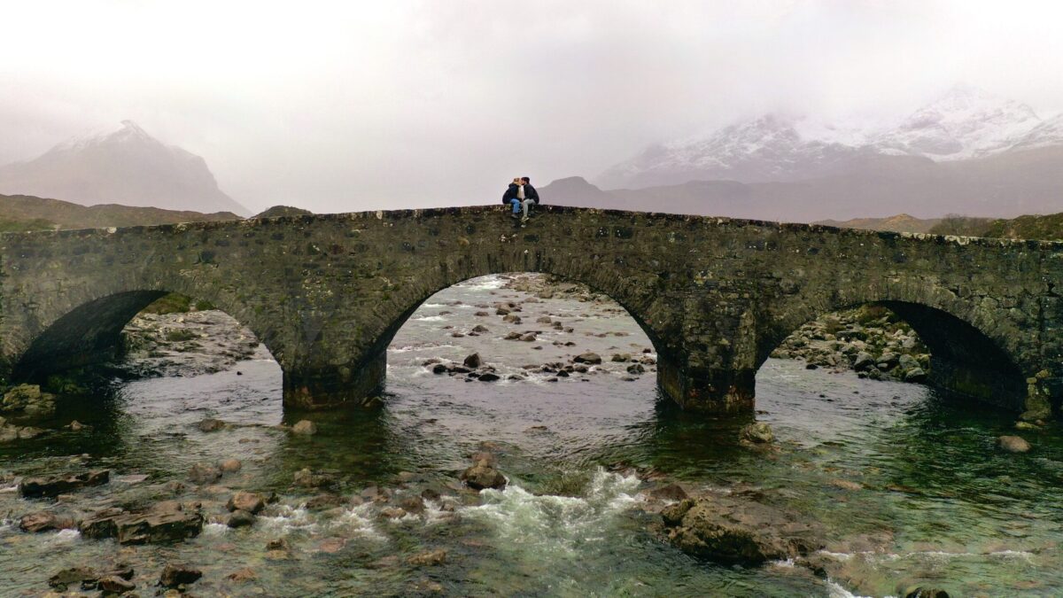 Luke Skye-Walker's signature drone photograph at Sligachan Bridge